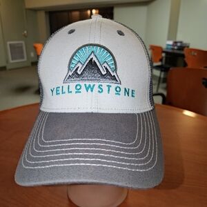 Yellowstone National Park Embroidered Logo Trucker Mesh Snapback Hat Cap